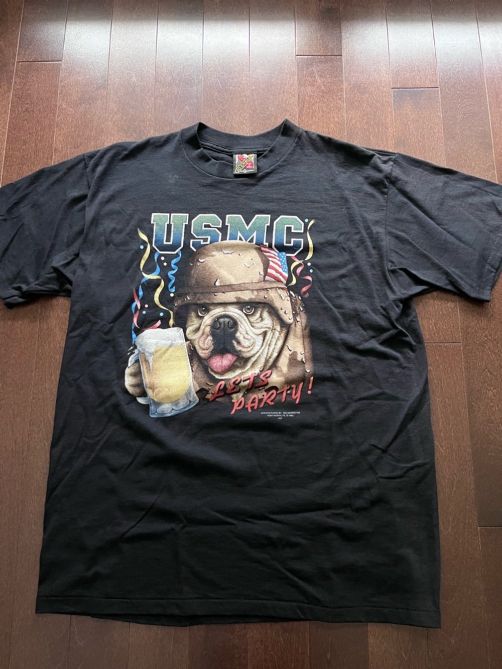 Vintage 3D Emblem 1991 USMC War Zone Graphic Shirt XL 90’s Harley Style Military